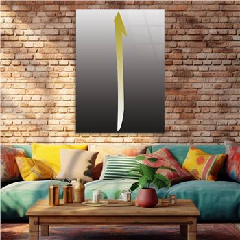 Alif Glass Islamic Wall Art , Elif  Letter Tempered Glass Wall Art