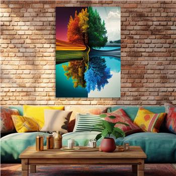 Vertical Tempered Glasss Wall Arts Natured-Themed183