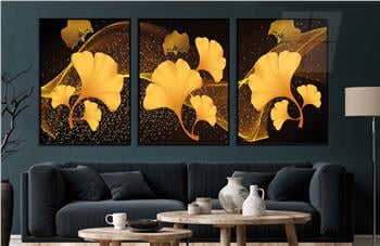 Alüminyum Çerçeveli Sanat Temalı 3lü Set CAM Tablo 0059