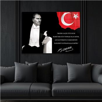 Yatay Vatan Temalı Cam Tablo 93
