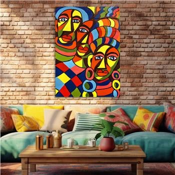 Dikey Sanat Temalı Cam Tablo 391