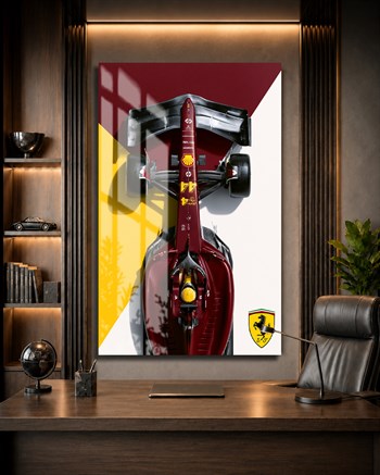 Ferrari Formula 1 Yarış Arabası Cam Tablo