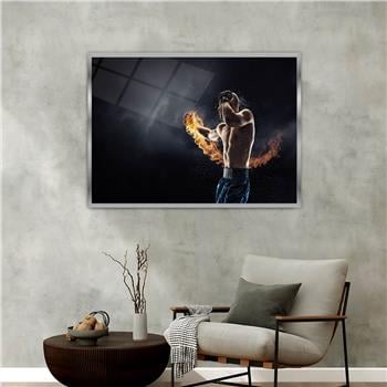 Aluminum-Framed Art-Themed Tempered Glass Wall Art 081