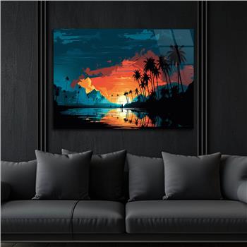 Horizontal Art-Themed Tempered Glass Wall Art 348