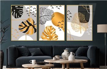 Alüminyum Çerçeveli Sanat Temalı 3lü Set CAM Tablo 0011