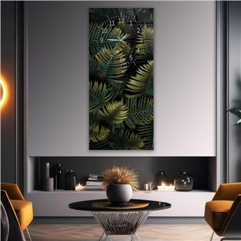 Vertical Art Themed Glass Wall Art with Clock at the Top 063