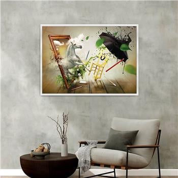 Aluminum-Framed Art-Themed Tempered Glass Wall Art 138