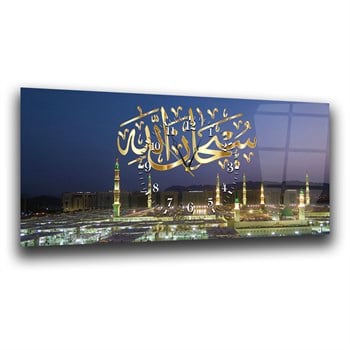 Middle-Clock, Religious-Themed Horizontal Glass Wall Painting 052