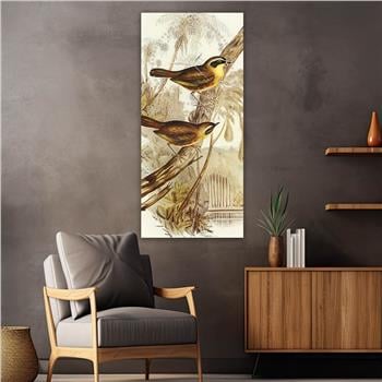 Vertical Art Themed Glass Wall Art with Clock at the Top 005