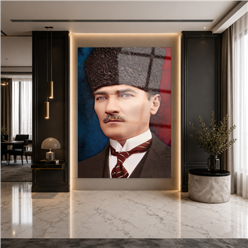 Dikey VatanTemalı Cam Tablo 180