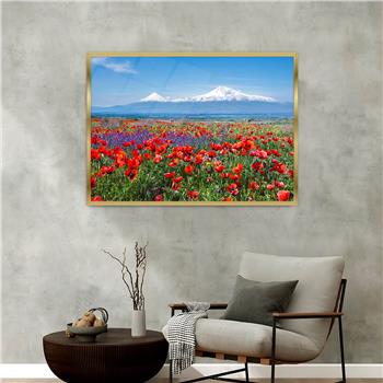 Aluminum-Framed Natured-Themed Tempered Glass Wall Art 132