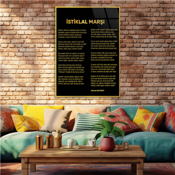 Turkish National Anthem Tempered Glass Wall Art 