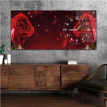 Yatay Saatli Yandan Sanat ve Doğa Temalı Cam Tablo 021