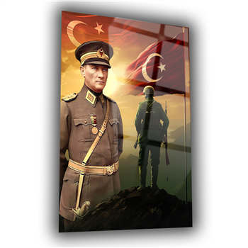 Dikey VatanTemalı Cam Tablo 157