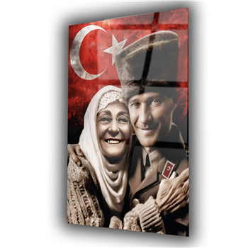 Dikey VatanTemalı Cam Tablo 228