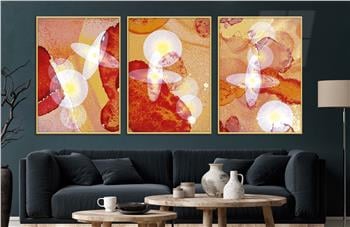 Alüminyum Çerçeveli Sanat Temalı 3lü Set CAM Tablo 0021