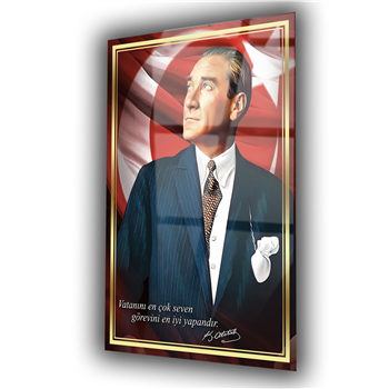 Dikey VatanTemalı Cam Tablo 287