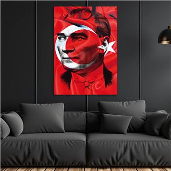 Turkish Flag and MUSATAFA KEMAL ATATÜRK Tempered Glass Wall Art