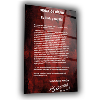 GENÇLİĞE HİTABE CAM TABLO