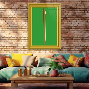Glass Wall Art with Elif Inscription and Framed Border