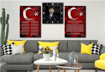 Vatan Temalı Saatli Set 047