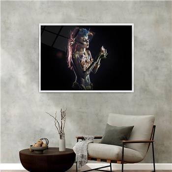 Aluminum-Framed Art-Themed Tempered Glass Wall Art 175