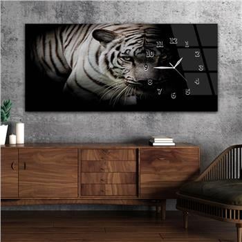Yatay Saatli Yandan Sanat ve Doğa Temalı Cam Tablo 134