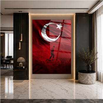 Dikey VatanTemalı Cam Tablo 152