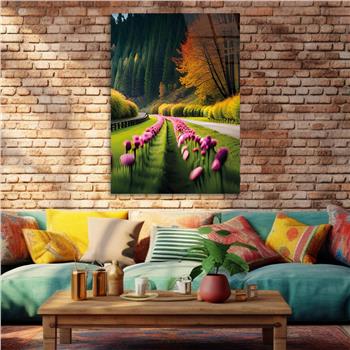 Vertical Tempered Glasss Wall Arts Natured-Themed182