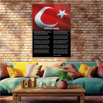 Turkish National Anthem Tempered Glass Wall Art 