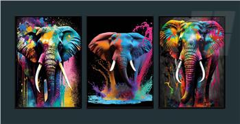 Aluminum Framed 3-Piece MDF Wall Art Set with Art Theme 0077