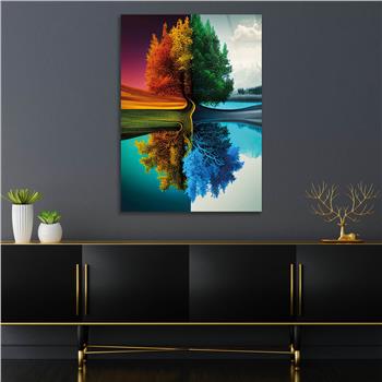 Vertical Tempered Glasss Wall Arts Natured-Themed183