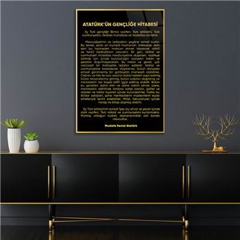 Atatürks Address to the Turkish Youth Glass Wall Art