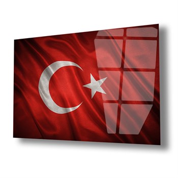 Yatay VatanTemalı Cam Tablo 116