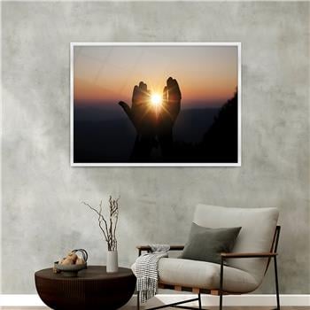 Aluminum-Framed Religious-Themed Tempered Glass Wall Art 014