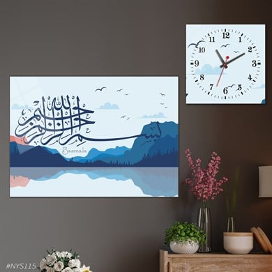 bedrucktes Glas und quadratisches Glasuhrenset 