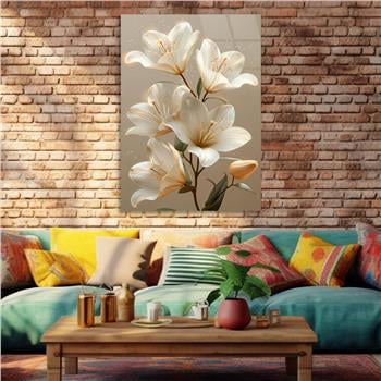 Dikey Sanat Temalı Cam Tablo 455