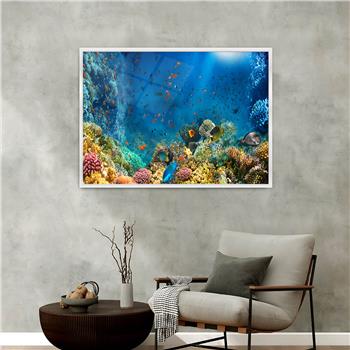 Aluminum-Framed Natured-Themed Tempered Glass Wall Art 084