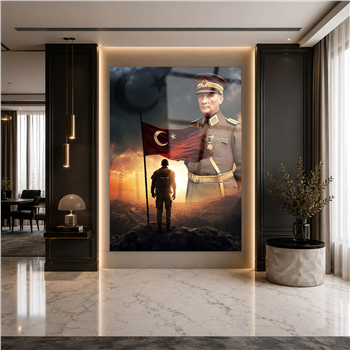 Dikey VatanTemalı Cam Tablo 181