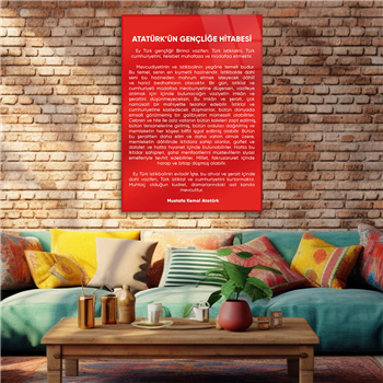 Atatürks Address to the Turkish Youth Glass Wall Art
