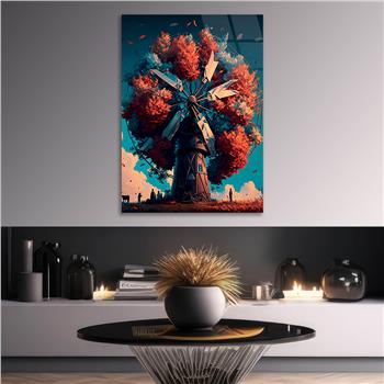 Dikey Doğa Temalı Cam Tablo215