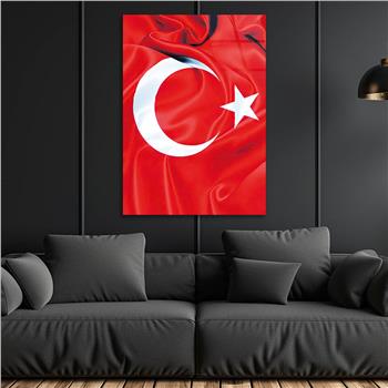 Turkish Flag Glass Wall Art