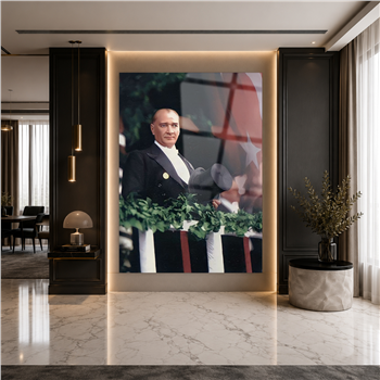 MUSTAFA KEMAL ATATÜRK GÖRSELLİ CAM TABLO 