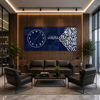 Side-Clock, Religious-Themed Horizontal Glass Wall Painting 064