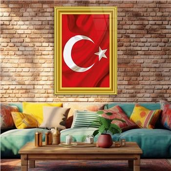 Frame Visual of the Turkish Flag Glass Wall Art