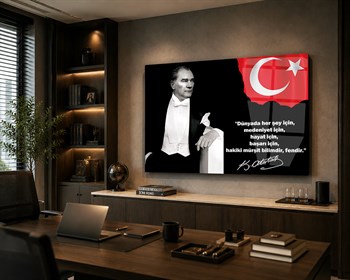 Mustafa Kemal Atatürk ve Türk Bayrağı Doktorlara Emanet Sözü Cam Tablo