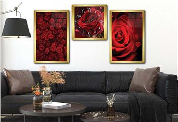 Kunst Thematisches 2-teiliges bedrucktes Glas und Uhrenset