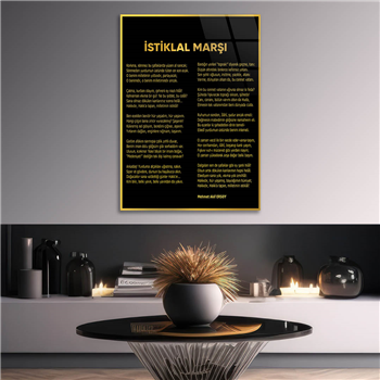 Turkish National Anthem Tempered Glass Wall Art 