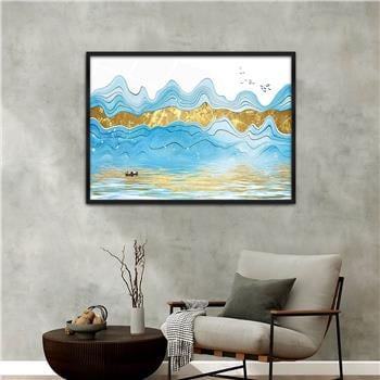 Aluminum-Framed Art-Themed Tempered Glass Wall Art 040