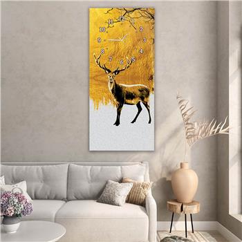 Vertical Art Themed Glass Wall Art with Clock at the Top 055